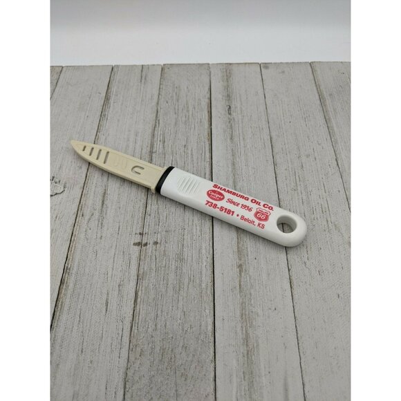 Shamburg Oil Vegetable Peeler Paring Knife 7 3/4" Stainless 3 1/2" Blade Cover - Picture 8 of 8